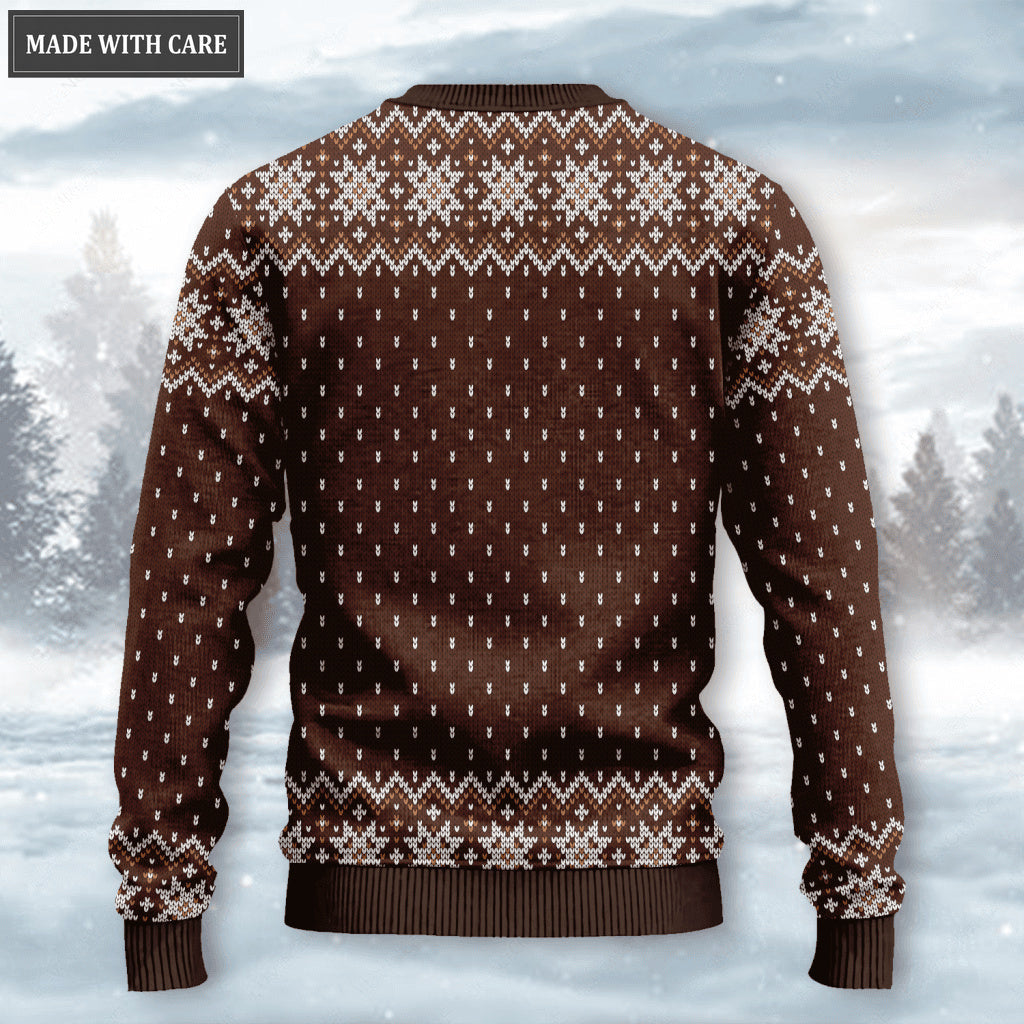 Thanksgiving Brown Turkey Knitted Pattern Ugly Sweater