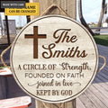 Personalized Our Family Is A Circle Of Strength Circle Sign