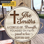 Personalized Our Family Is A Circle Of Strength Circle Sign