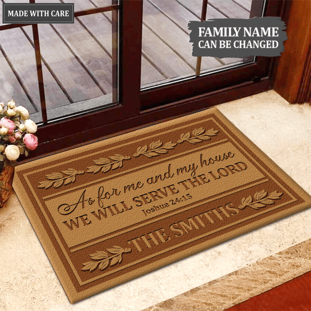 Personalized Serve The Lord Doormat