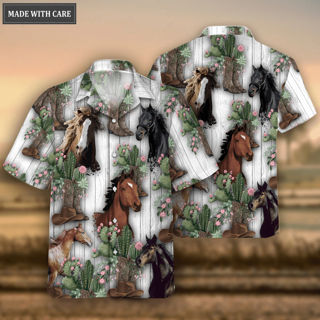 Horse Girl Cactus Hawaiian Shirt
