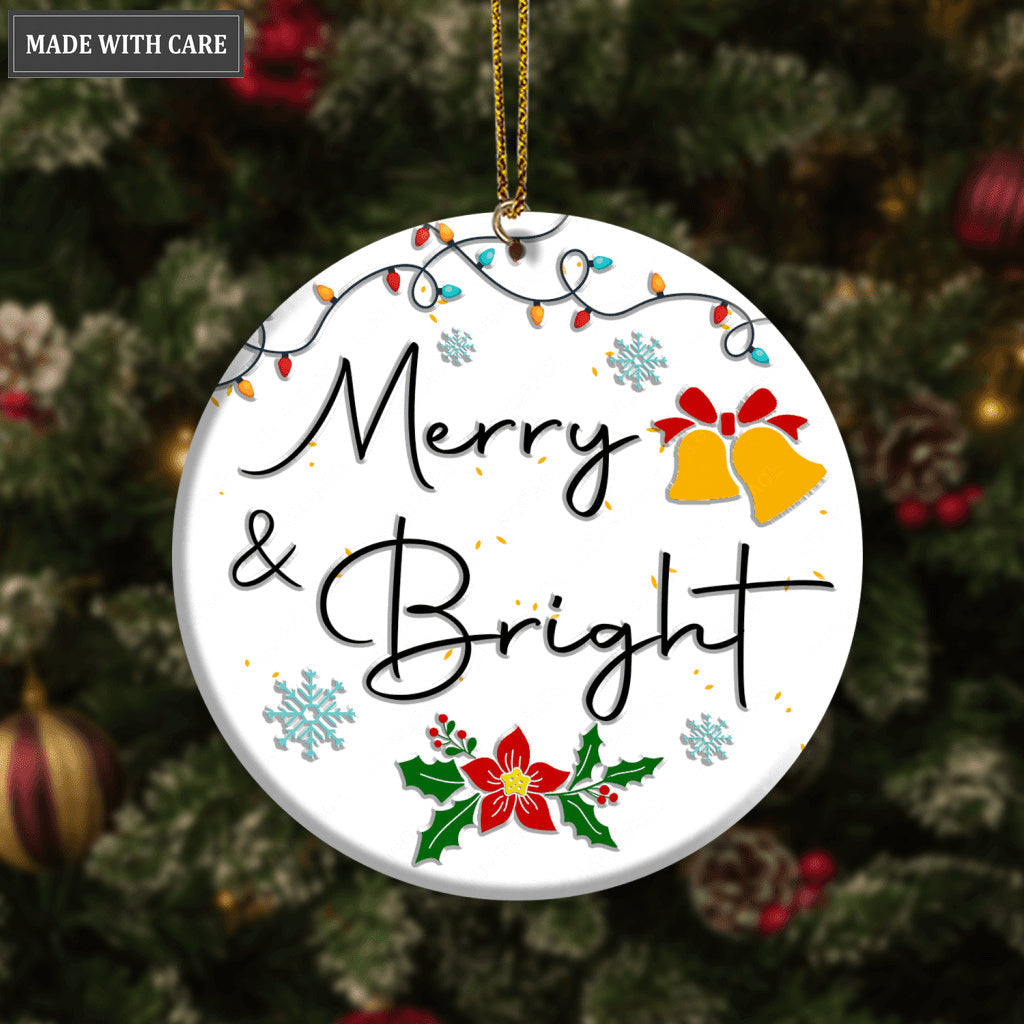 Christmas Light Bell Flower Merry And Bright Ornament