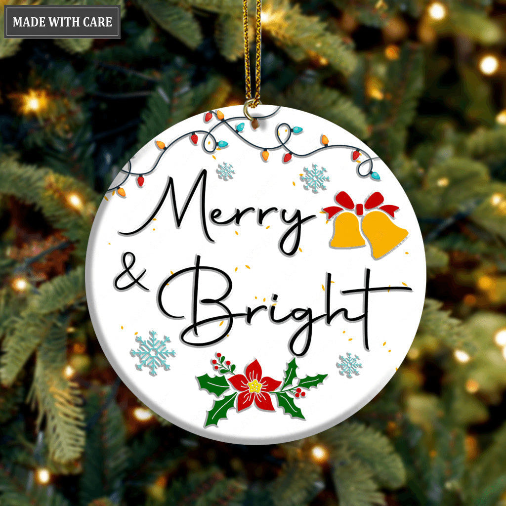 Christmas Light Bell Flower Merry And Bright Ornament