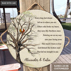 Personalized God Blessed Couple Cardinal Circle Sign