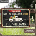 Sunflower Truck Talking About Jesus Metal Sign