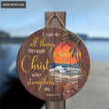 Sunset Turtles Can Do All Things Circle Sign