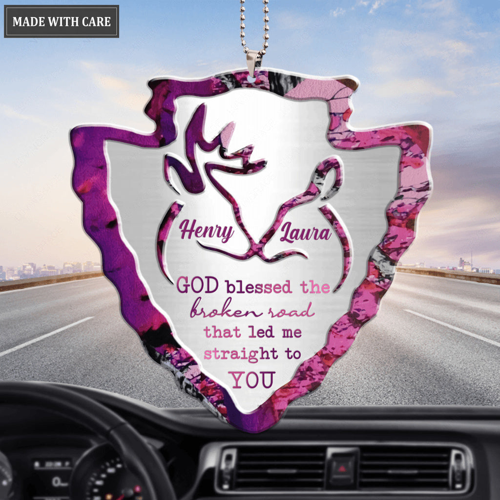 Buck Doe Heart Arrowhead God Blessed Personalized Ornament