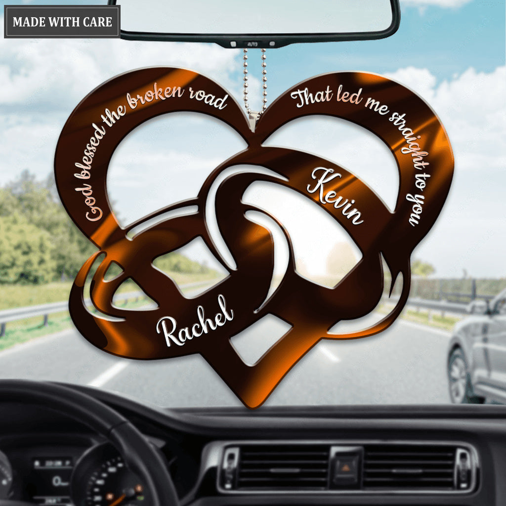 God Blessed Hologram Rings Couple Personalized Ornament