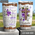 Butterfly And Floral Cross By The Glory Personalized Tumbler
