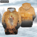 The Light Of Christ Sunset Jesus Cross Hoodie