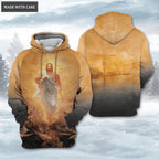 The Light Of Christ Sunset Jesus Cross Hoodie