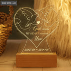 Dove Couple Heart Line Art God Blessed Personalized Acrylic Night Light