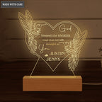 Heart Hummingbird Couple God Blessed Personalized Acrylic Seven Colors Night Light