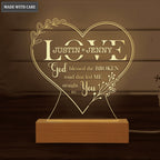 Wildflower Heart Love God Blessed Personalized Acrylic Night Light