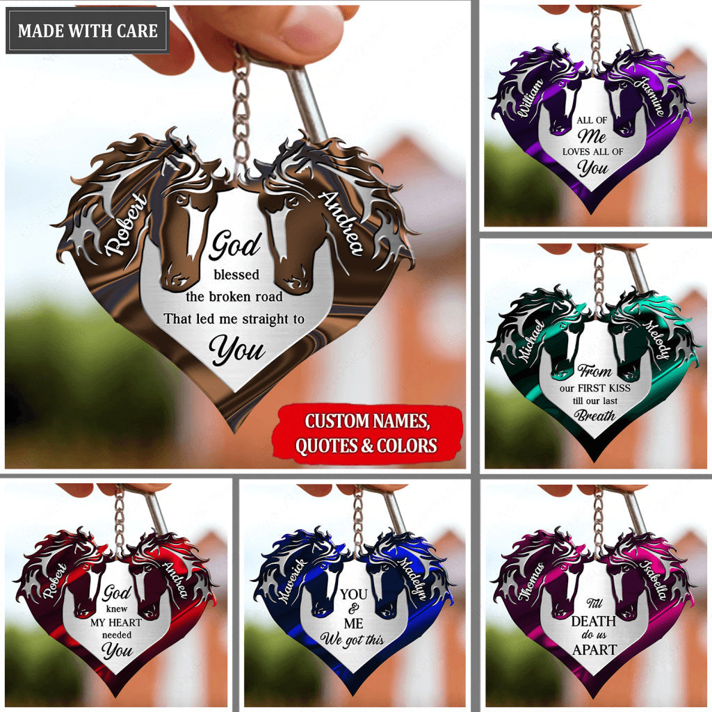 Horses For Couple Personalized Keychain