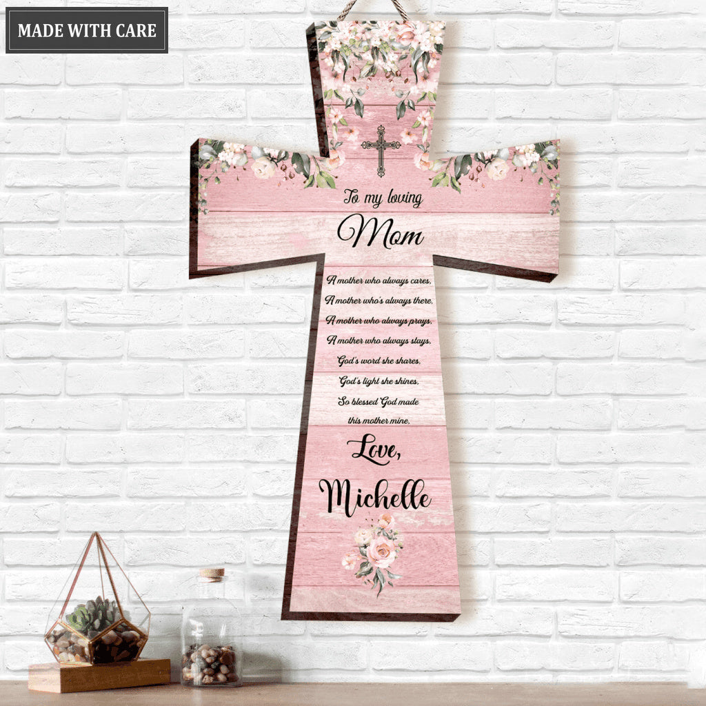 Personalized Mother's Day Gift Christian Mom Shaped Wood Sign