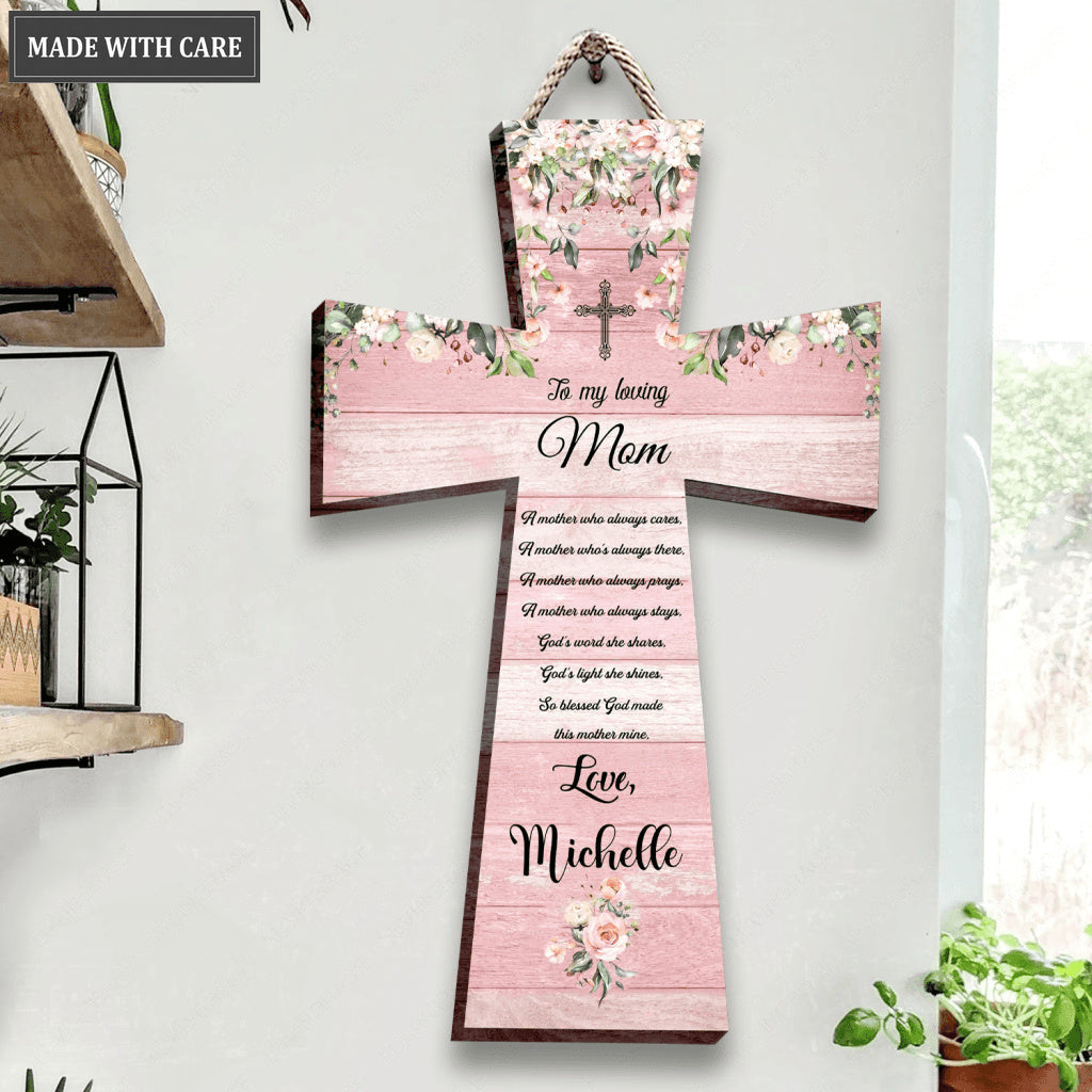 Personalized Mother's Day Gift Christian Mom Shaped Wood Sign