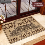Vintage Home Art As For Me And My House Personalized Doormat