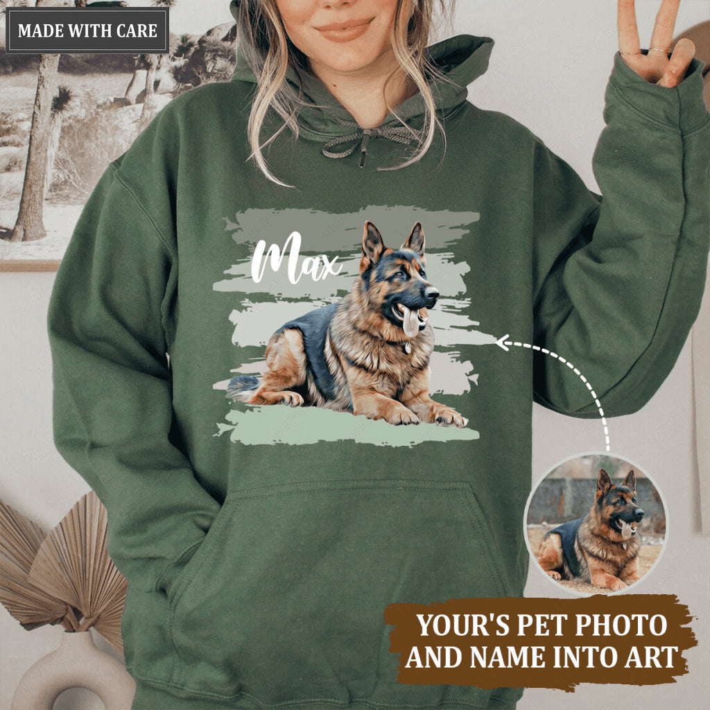 Elegent Digital Painting Pet Photo Personalized Hoodie