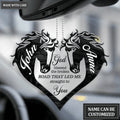 Couple Black Horse God Blessed Personalized Ornament