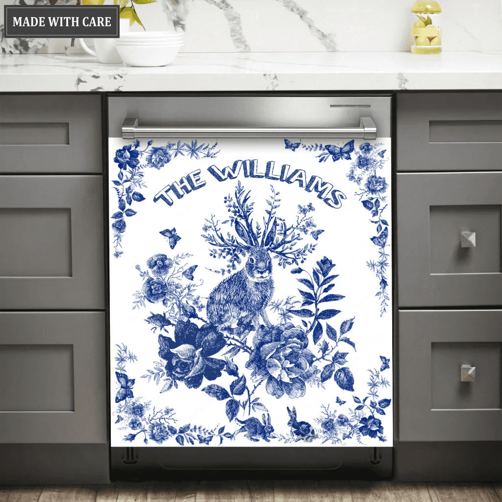 Kitchen Dishwasher Magnet Cover Forest With Bunny