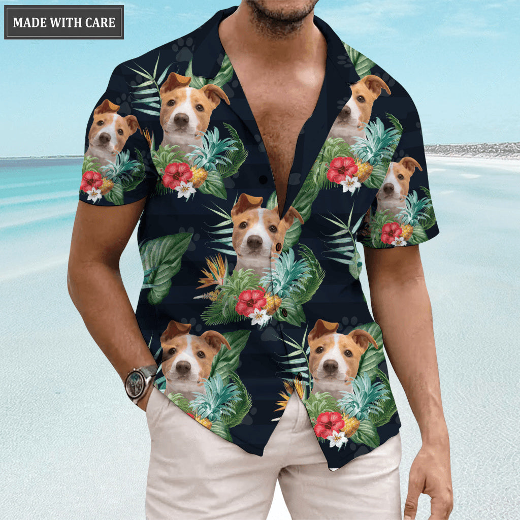 Tropical Summer Hawaii Upload Image Family, Dog, Cat - Personalized Custom Unisex Hawaiian Shirt