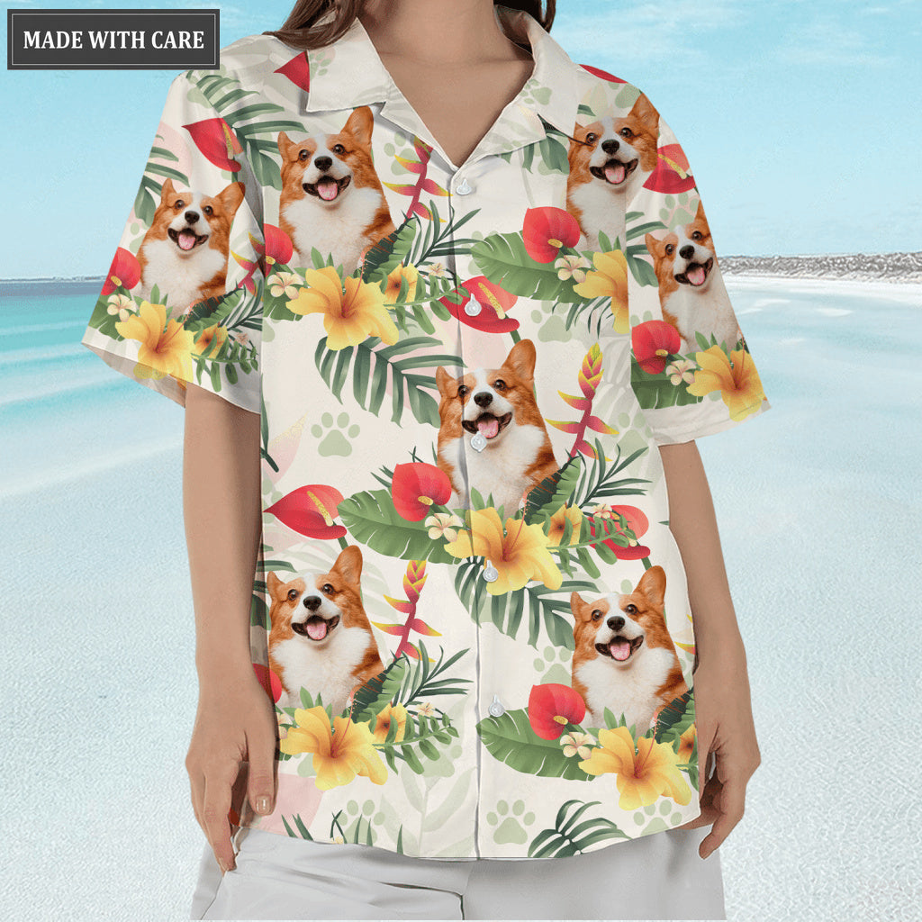Tropical Summer Hawaii Upload Image Family, Dog, Cat - Personalized Custom Unisex Hawaiian Shirt