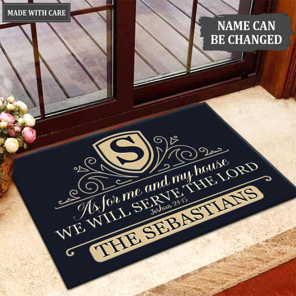 Luvingrace M76 Decorative Monogram Collection As For My House Personalized Doormat