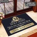 Luvingrace M77 Vintage Monogram Collection As For My House Personalized Doormat