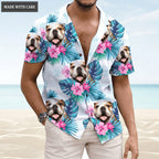 Tropical Summer Hawaii Upload Image Family, Dog, Cat - Personalized Custom Unisex Hawaiian Shirt