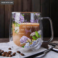 Hydrangea Hummingbird Be Still And Know Doubled-Wall Glass Mug