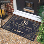 Printfamily M09 Vintage Monogram Collection As For My House Personalized Doormat