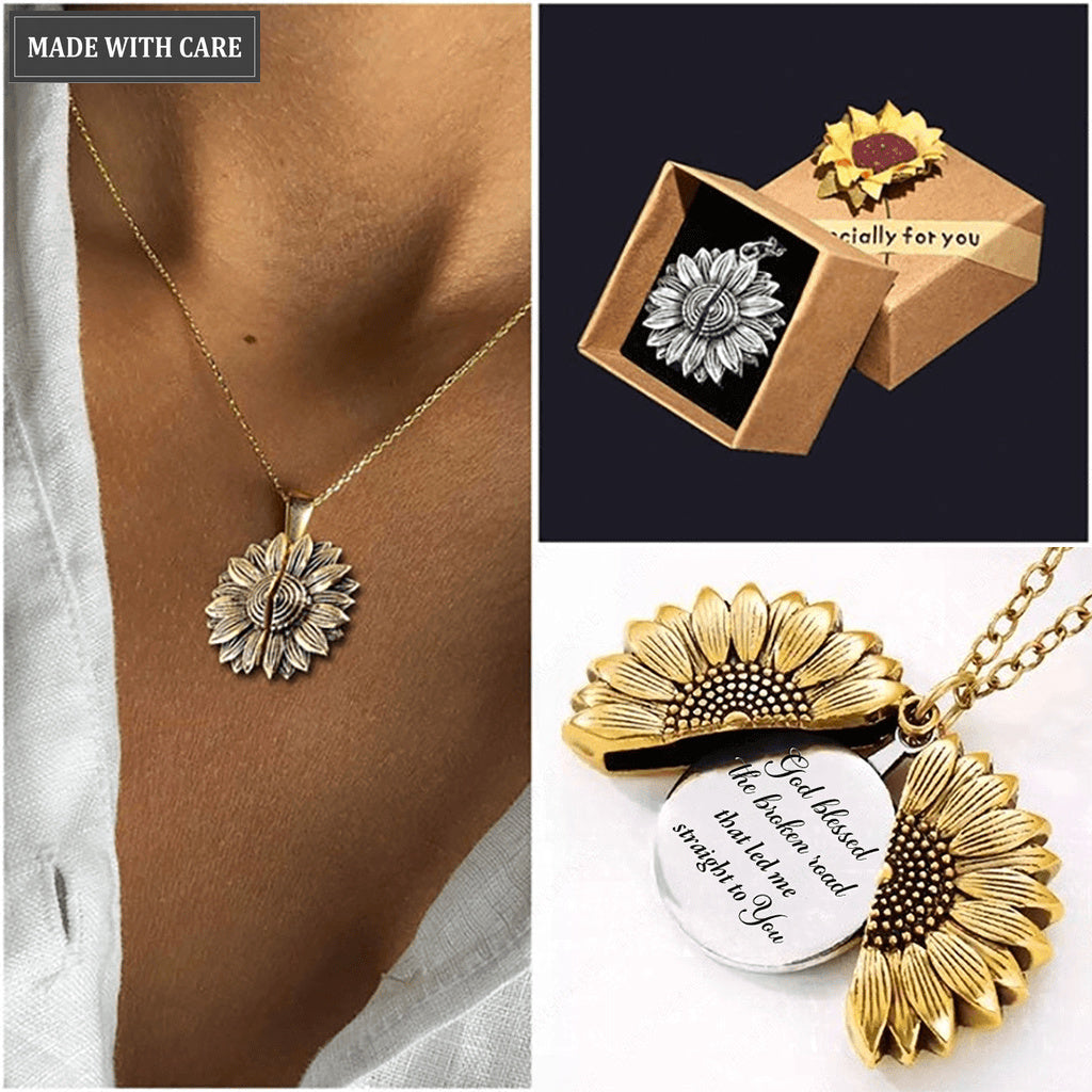 Sunflower Necklace God Blessed The Broken Road