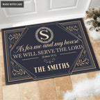 Printfamily M09 Vintage Monogram Collection As For My House Personalized Doormat