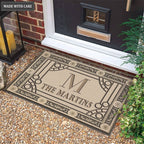 Luvingrace M12 Vintage Monogram Collection Family Name Personalized Doormat