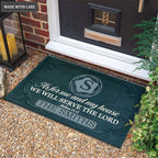Printfamily M13 Vintage Monogram Collection As For My House Personalized Doormat