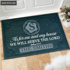 Printfamily M13 Vintage Monogram Collection As For My House Personalized Doormat