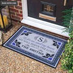 Printfamily M14 Vintage Monogram Collection As For My House Personalized Doormat