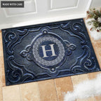 Luvingrace M15 Vintage Monogram The First Letter of Family Name Personalized Doormat