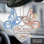 Printfamily M95 Butterfly Couple God Blessed Personalized Ornament