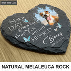 Dog Photo Blue Butterly Butterfly Custom Dog Memorial Stone, Pet Memorial Gifts - Personalized Custom Memorial Tomstone