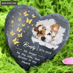 Dog Photo Butterfly Custom Dog Memorial Stone, Pet Memorial Gifts - Personalized Custom Memorial Tomstone