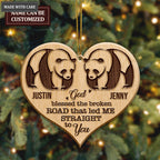 Panda Couple God Blessed Personalized Wood Engraved Ornaments