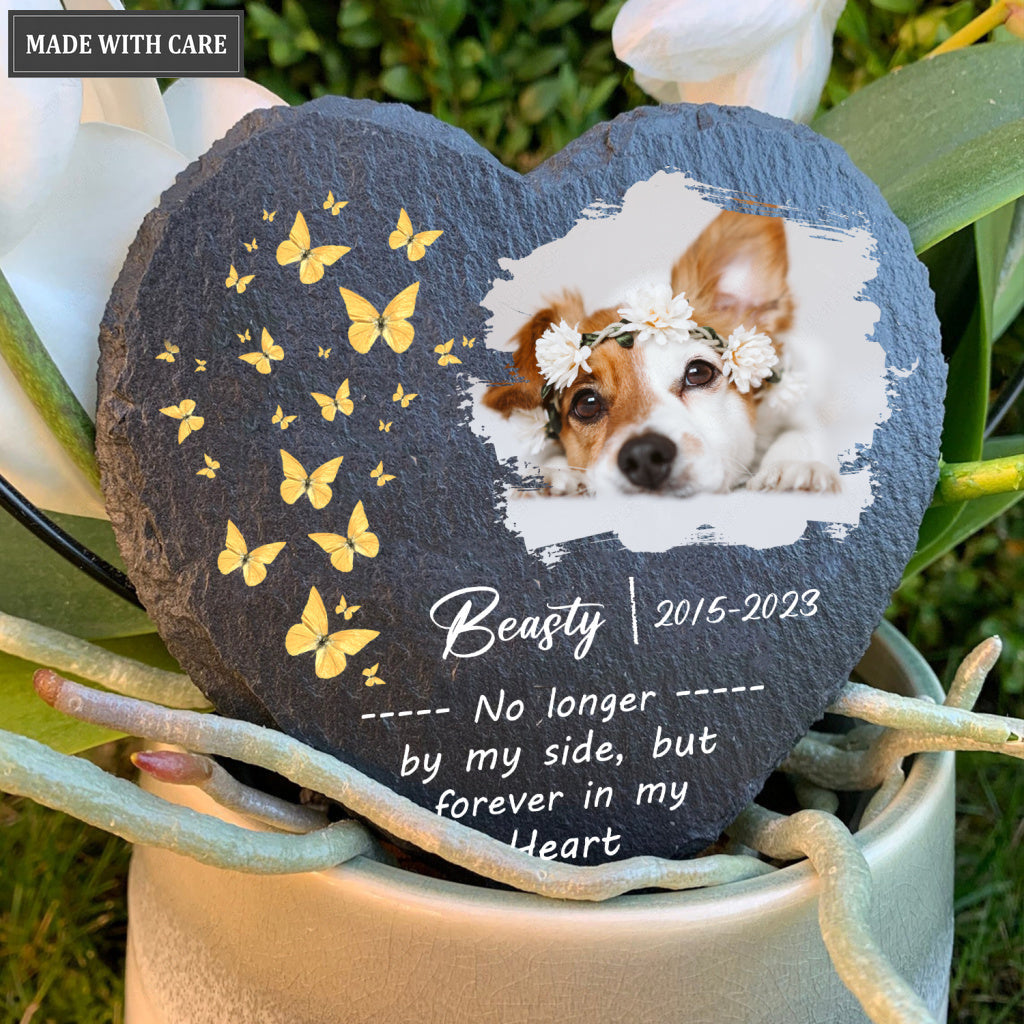 Dog Photo Butterfly Custom Dog Memorial Stone, Pet Memorial Gifts - Personalized Custom Memorial Tomstone