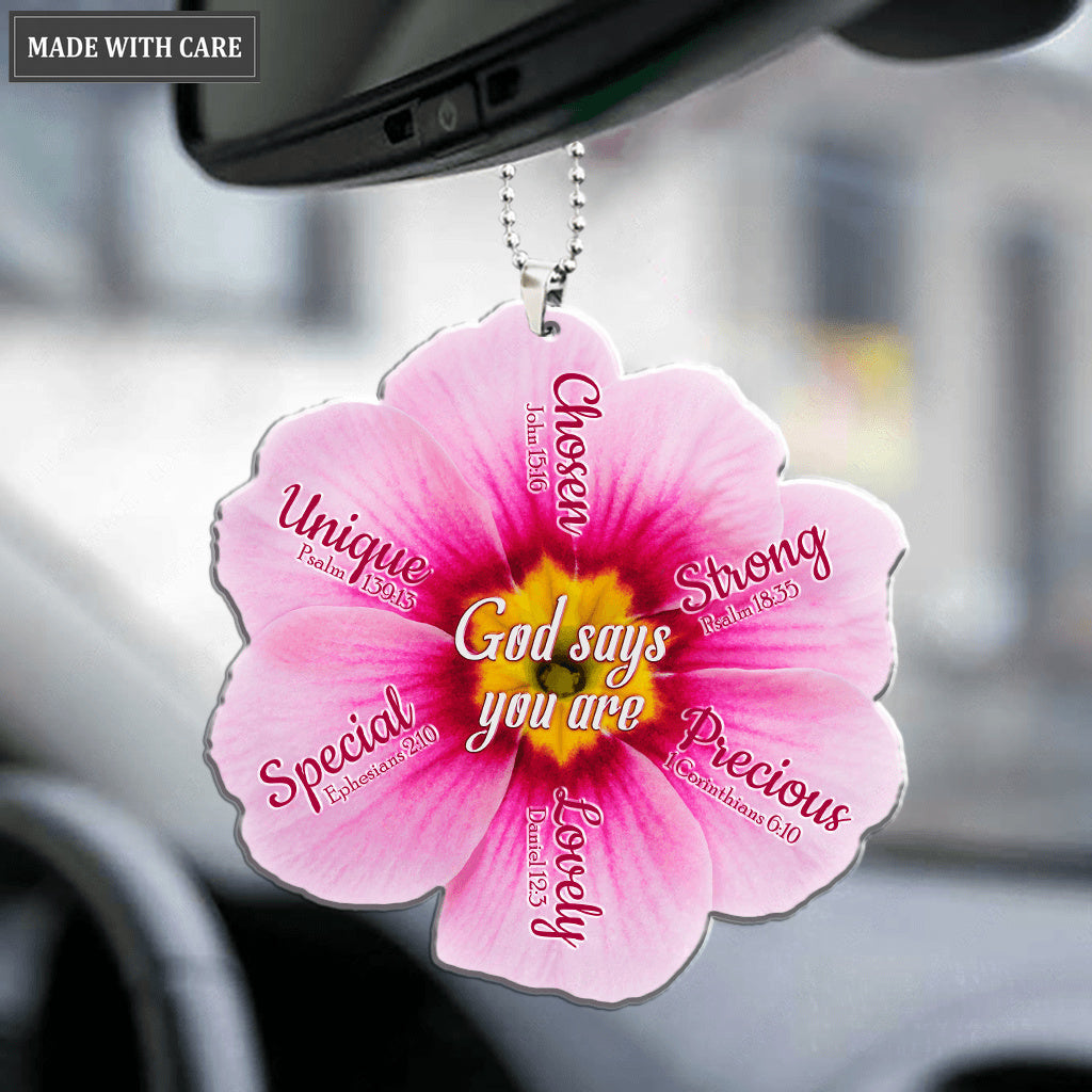 Pink Primrose God Says You Are Ornament