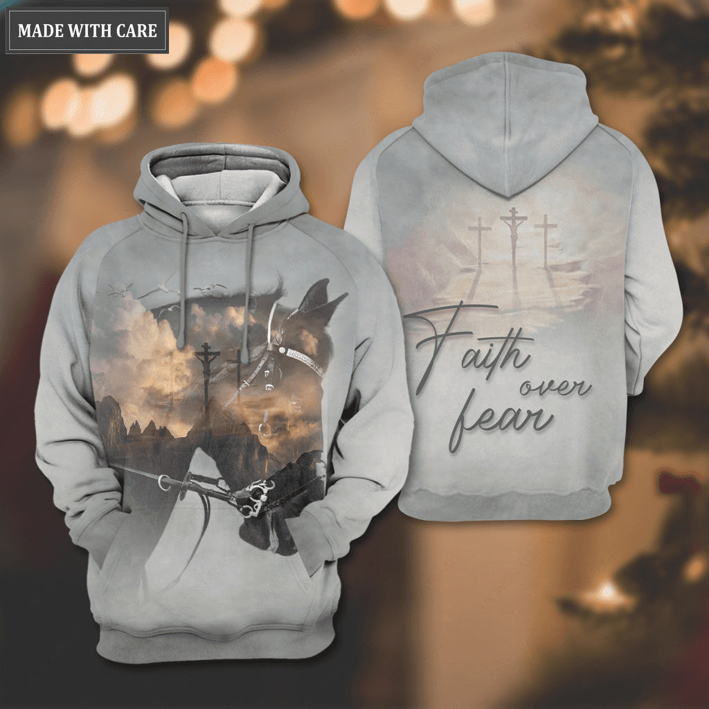 Horse Cross Faith Over Fear Hoodie
