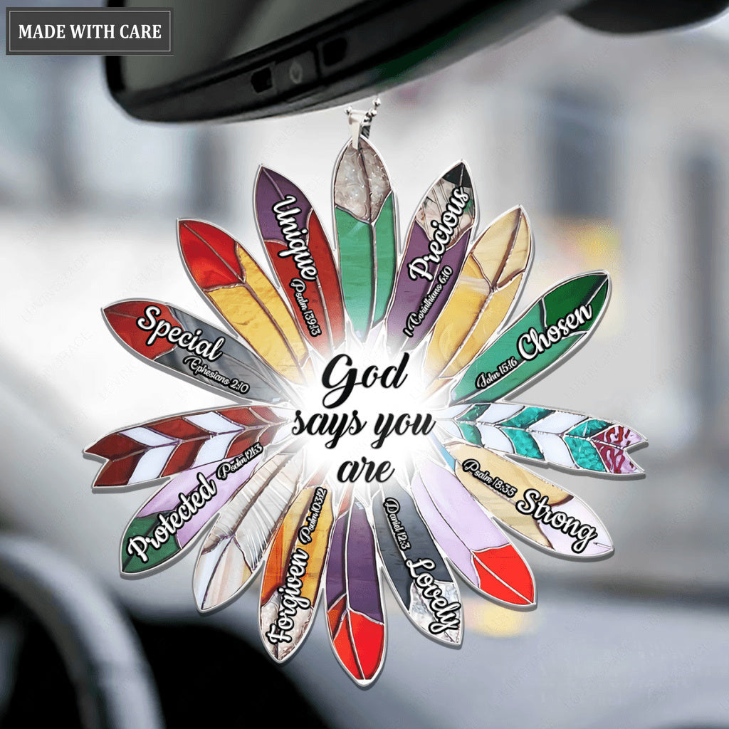 Circle Of Feathers God Says You Are Ornament