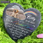 Rainbow Dog Photo Until We Meet Again Custom Dog Memorial Stone, Pet Memorial Gifts - Personalized Custom Memorial Tomstone