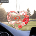 Hibiscus Heart Butterflies Faith Over Fear Ornament