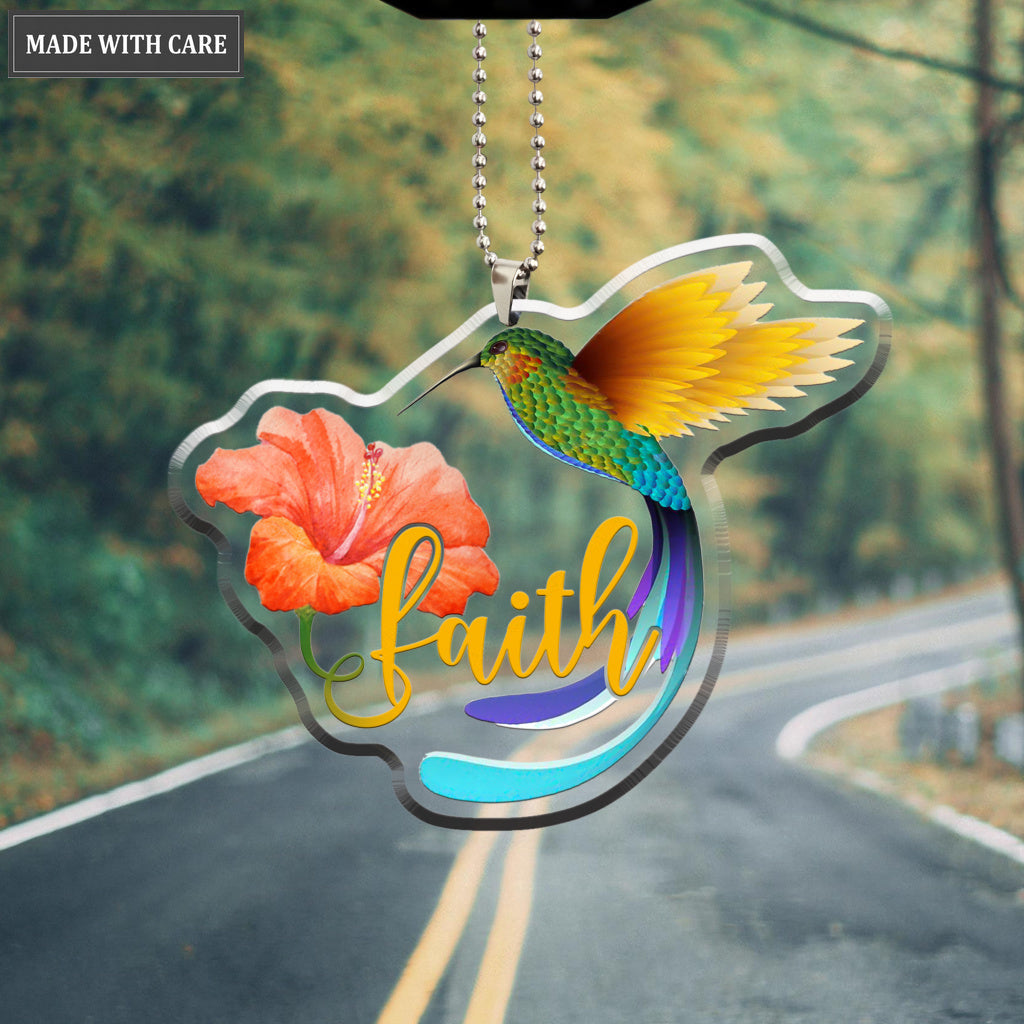 Hummingbird Hibiscus Faith Ornament